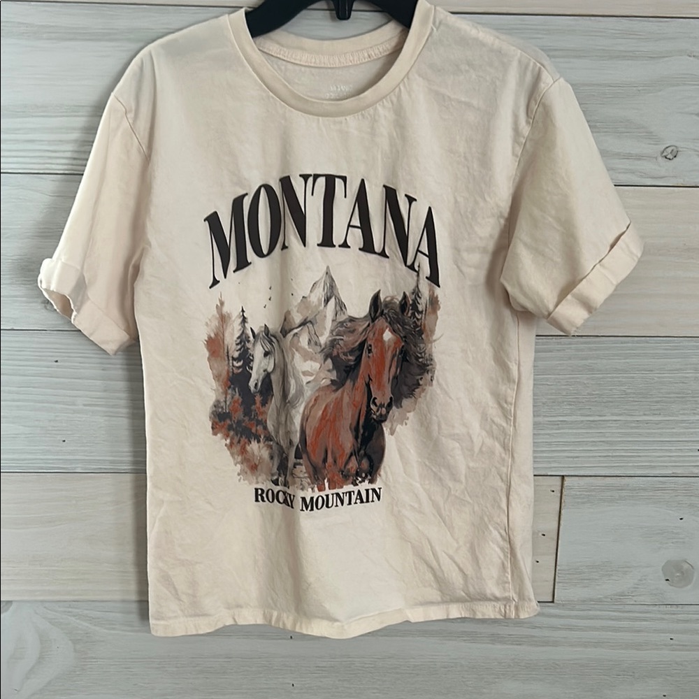 Cream Montana Graphic Short Sleeve Tee